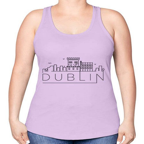 Dublin Minimal Skyline 690# - cities -Racerback Tank