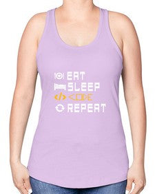 Eat sleep code repeat 49# - computer -Racerback Tank