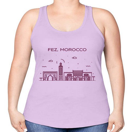 Fez 718# - cities -Racerback Tank