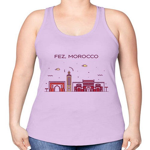 Fez 720# - cities -Racerback Tank