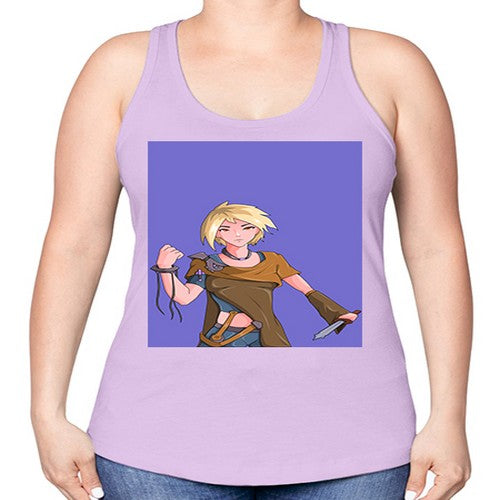 Girl hold knife 12# - anime -Racerback Tank