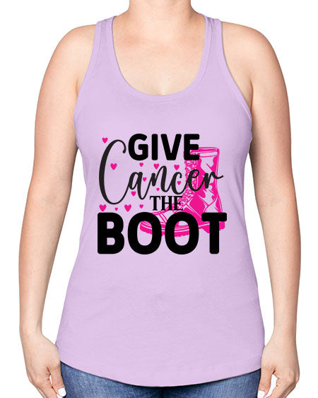 Give Cancer the Boot 24# - breast cancer -Racerback Tank