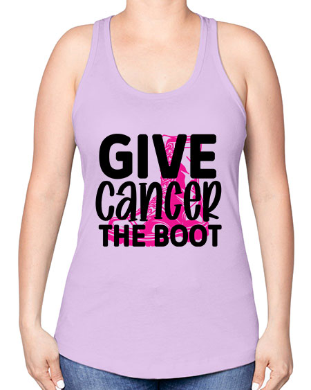 Give Cancer the Boot 25# - breast cancer -Racerback Tank