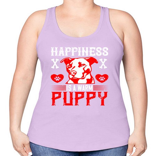 Happiness is a warm puppy Style 201# - dogs -Racerback Tank