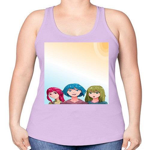 Happy three friend 20# - anime -Racerback Tank