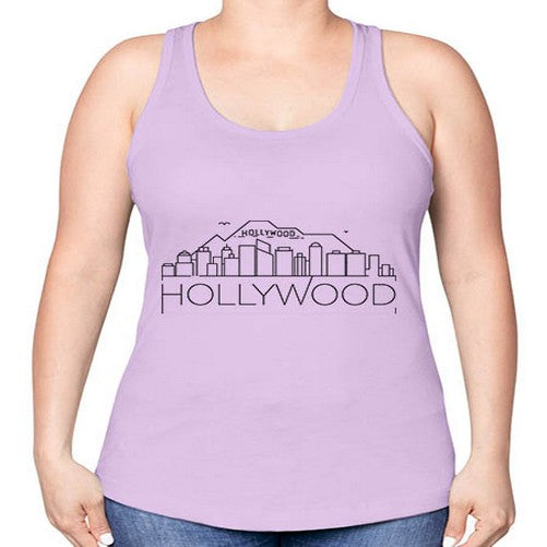 Hollywood Minimal Skyline 845# - cities -Racerback Tank