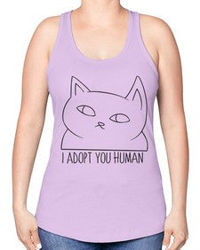 I Adopt You Human - cats -Racerback Tank
