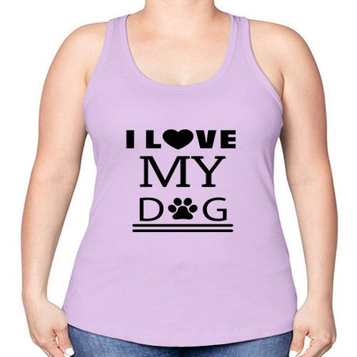 I Love My Dog Style 41# - dogs -Racerback Tank