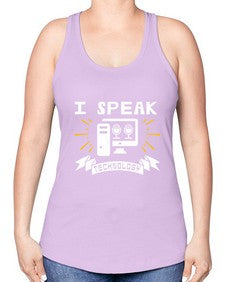 I speak technology 37# - computer -Racerback Tank