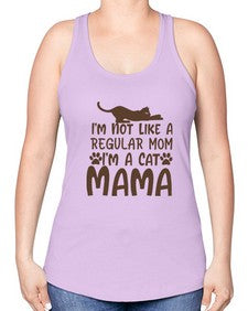 Im Not Like A Regular Mom Im A Cat Mama Style 17# - cats -Racerback Tank