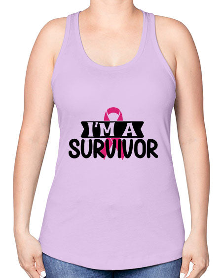 Im a Survivor 17# - breast cancer -Racerback Tank