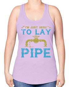 ImJustHeretoLayTshirt986# - plumber -Racerback Tank