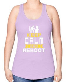 Keep Calm and reboot 27# - computer -Racerback Tank