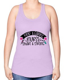 Kind Caring Nurse Smart Strong Style Style 1032# - nurse -Racerback Tank
