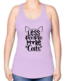 Less People More Cats Style 97# - cats -Racerback Tank