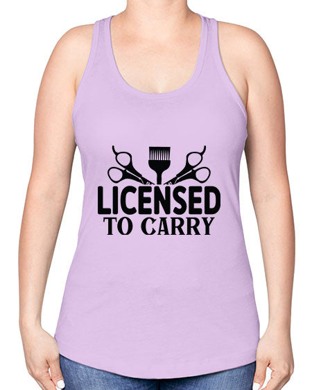Licensed To Carry 1050# - hairdresser -Racerback Tank