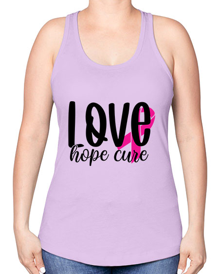 Love Hope Cure 13# - breast cancer -Racerback Tank
