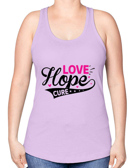 Love Hope Cure 14# - breast cancer -Racerback Tank