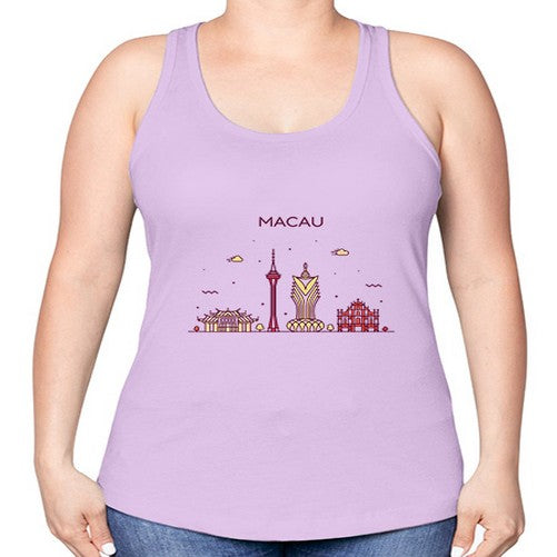 Macau 1198# - cities -Racerback Tank
