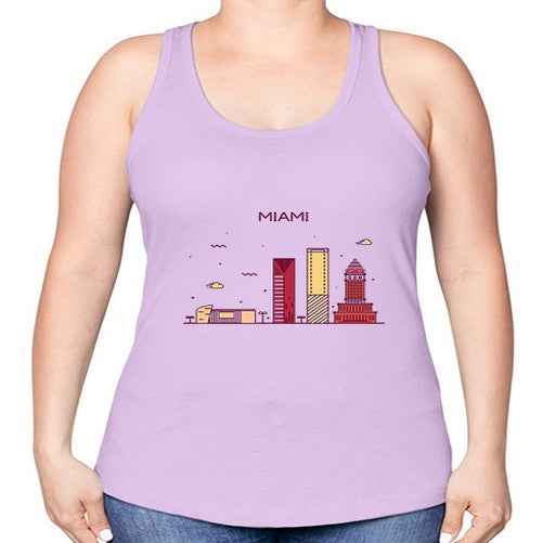 Miami 1285# - cities -Racerback Tank