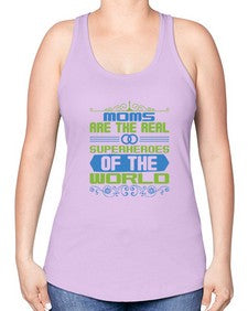 Moms are the 171# - cartoon super hero -Racerback Tank