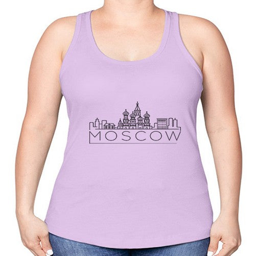 Moscow Minimal Skyline 1353# - cities -Racerback Tank