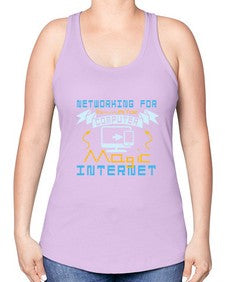 Networking for dummies your computer magic internet 22# - computer -Racerback Tank