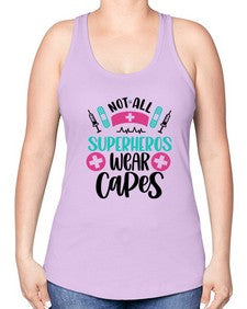 Not All Superheros Style Style 1138# - nurse -Racerback Tank