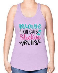 Nurse Fixin Cuts Stickin Style Style 1153# - nurse -Racerback Tank