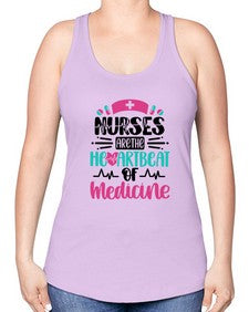 Nurses Are The Heartbeat Style Style 1232# - nurse -Racerback Tank