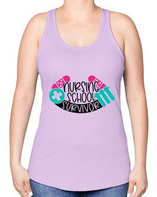 Nursing School Survivor Style Style 1280# - nurse -Racerback Tank