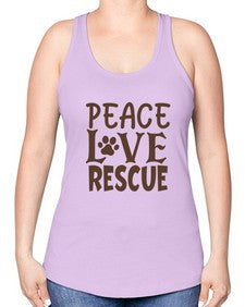 Peace Love Rescue Style 23# - cats -Racerback Tank