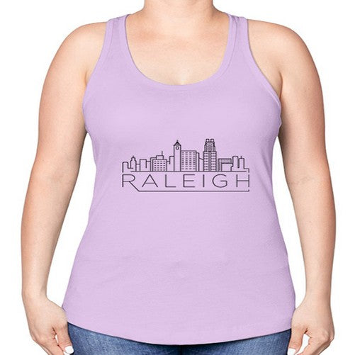 Raleigh Minimal Skyline 1707# - cities -Racerback Tank