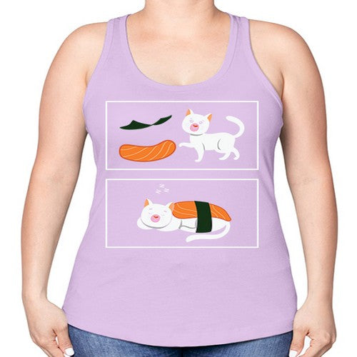 Ramen Cat Kawaii Anime Japanese Anime 279# - anime -Racerback Tank