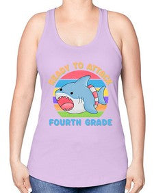 Ready to Attack fourth Grade 711# - fourth grade -Racerback Tank