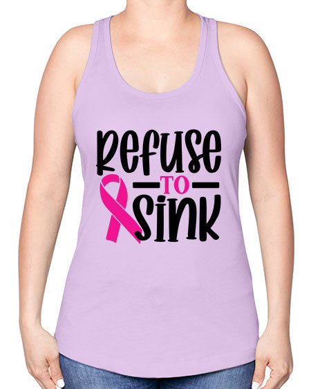 Refuse to Sink 9# - breast cancer -Racerback Tank
