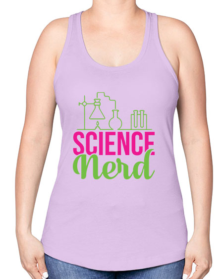 Science Nerd 60# - general science -Racerback Tank