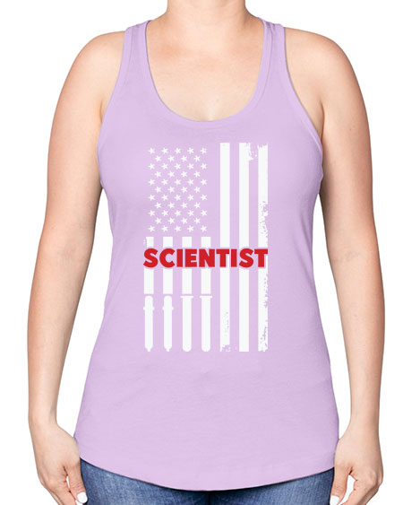 ScientistUSAFlagScientistSkinite Scientist Skinite 38# - general science -Racerback Tank