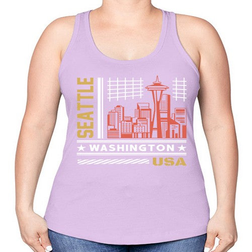 Seattle 1809# - cities -Racerback Tank