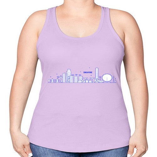 Singapore 1845# - cities -Racerback Tank