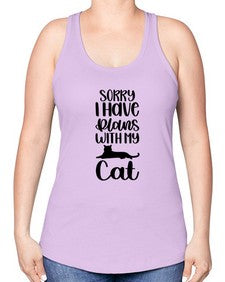 Sorry I Have Plans Style 105# - cats -Racerback Tank