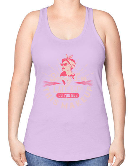 Sorry Im late but do you see this makeup Style 186# - beauty - fashion -Racerback Tank