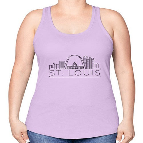 St Louis Minimal Skyline 1882# - cities -Racerback Tank