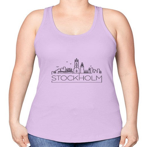 Stockholm Minimal Skyline 1890# - cities -Racerback Tank