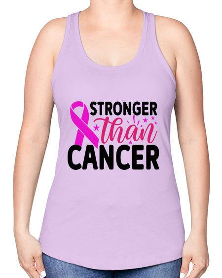 Stronger Than Cancer 6# - breast cancer -Racerback Tank