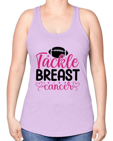 Tackle Breast Cancer 4# - breast cancer -Racerback Tank