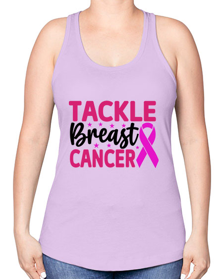Tackle Breast Cancer 5# - breast cancer -Racerback Tank