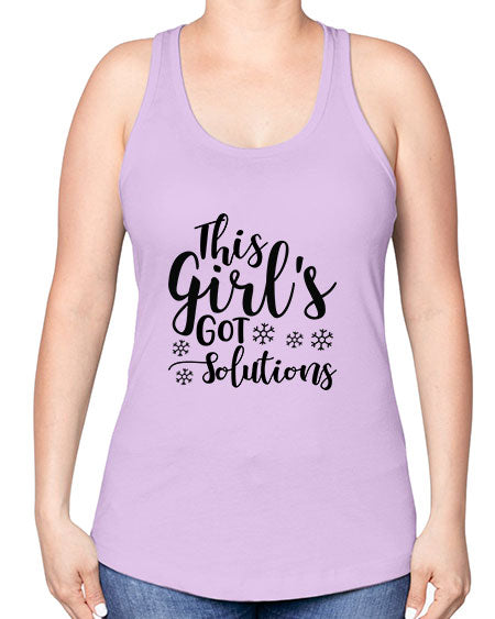 This Girl s Got Solutions 17# - general science -Racerback Tank