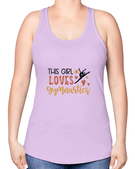 This girl loves gymnastics - cheer -Racerback Tank