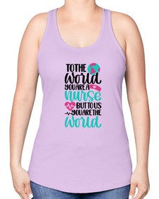 To The World You Style Style 1577# - nurse -Racerback Tank